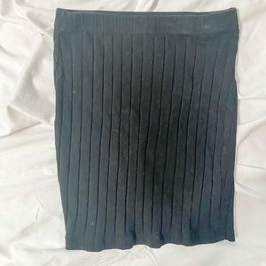 shein ribbed black mini skirt